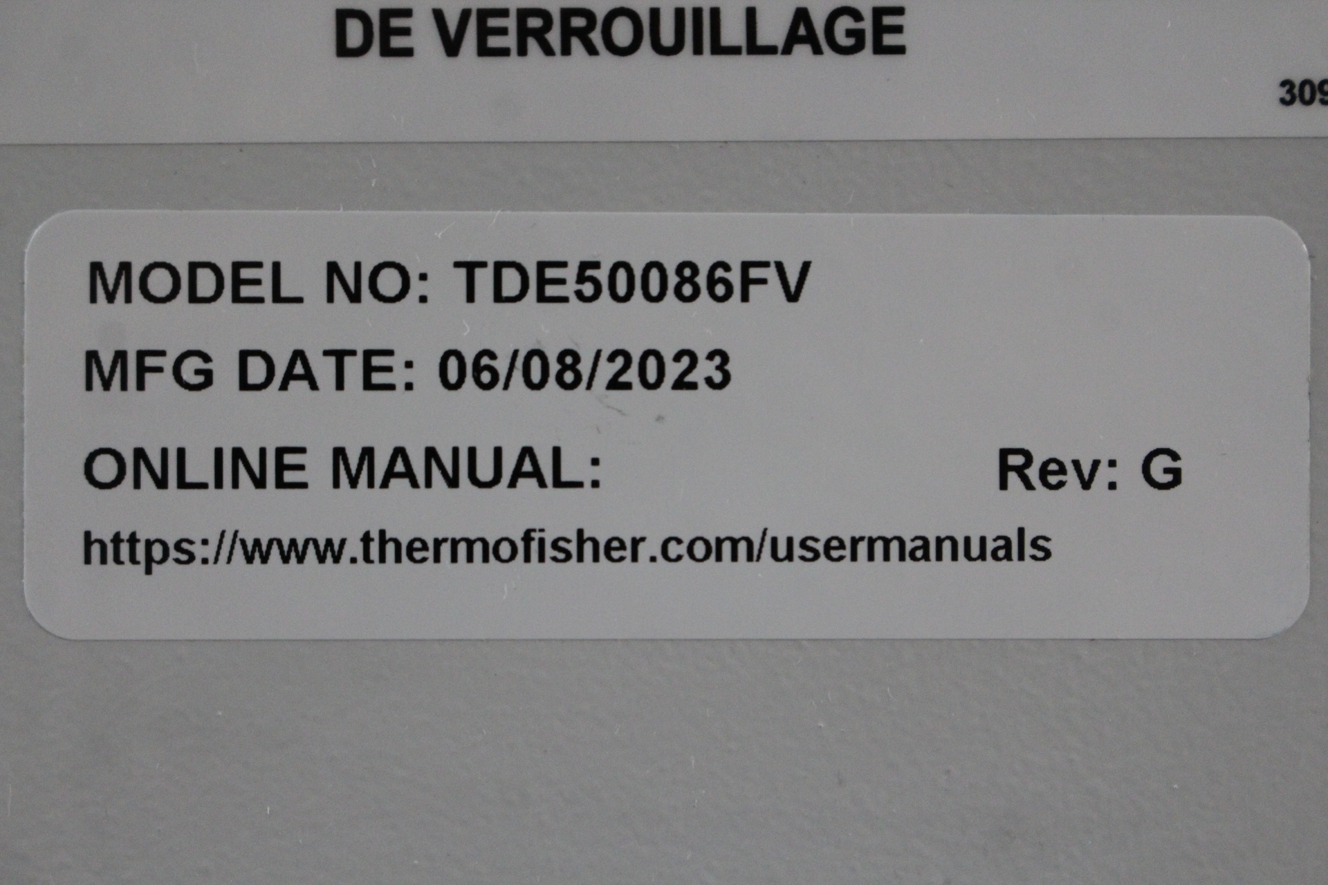 Thermo Scientific TDE50086FV Ultra Low Temperature Freezer, image 4