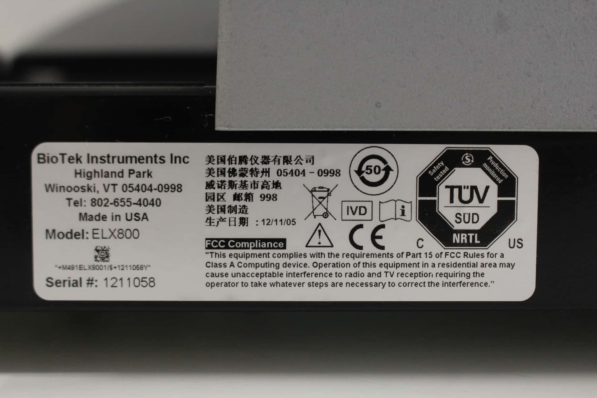 BioTek ELx800 Absorbance Microplate Reader, image 8