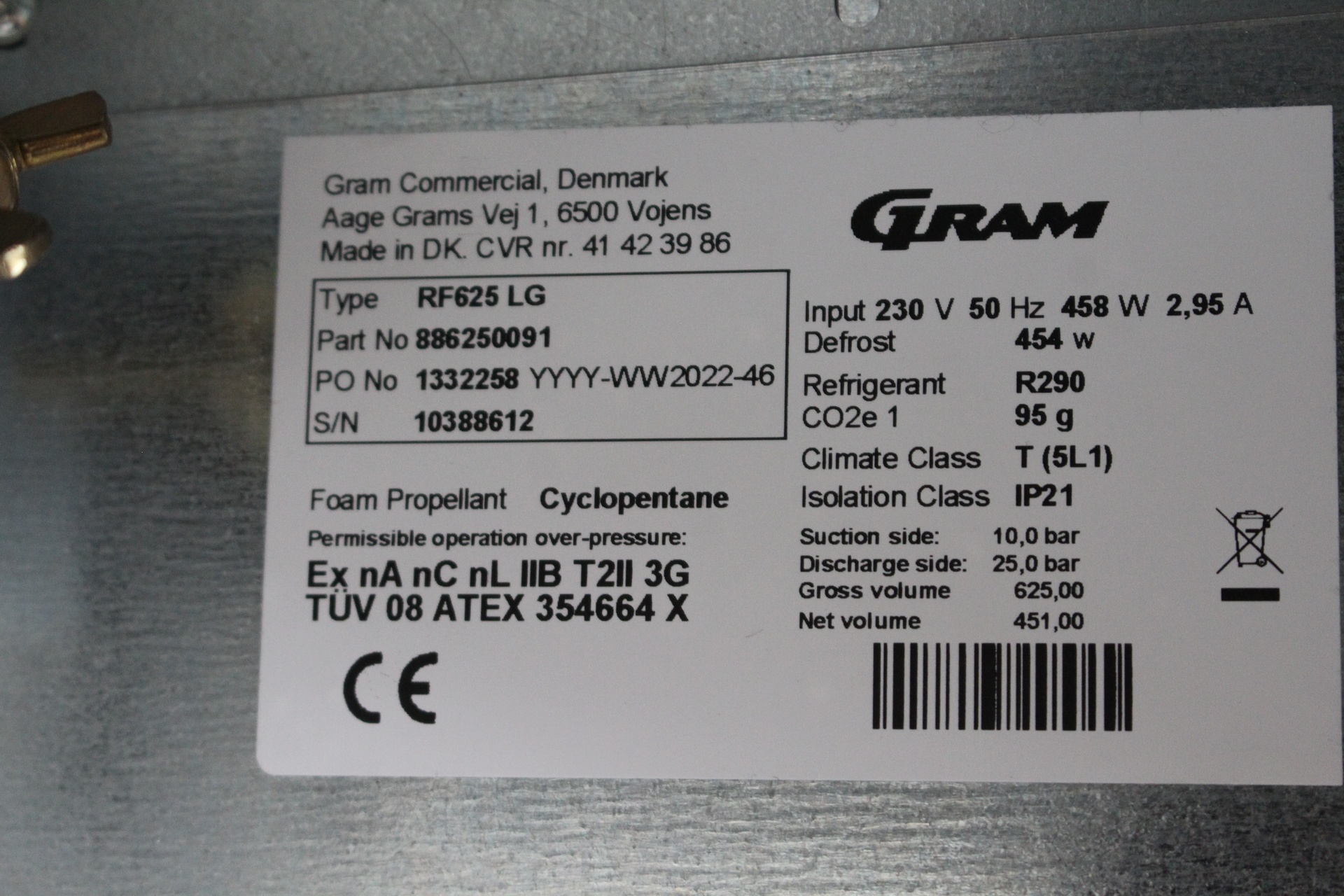 Gram BioMidi RF625LG -20°C Freezer, image 3