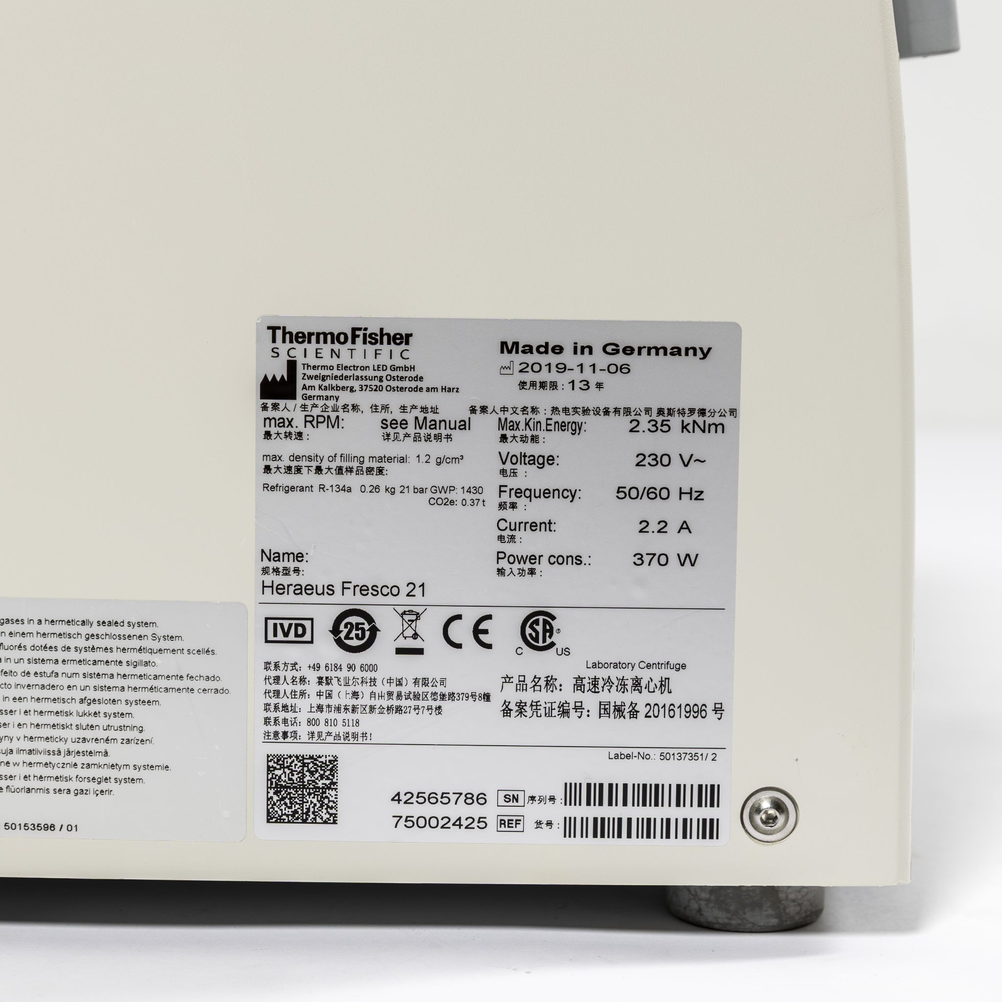 Thermo Scientific Fresco 21 Mikrozentrifuge (2019/11), image 8
