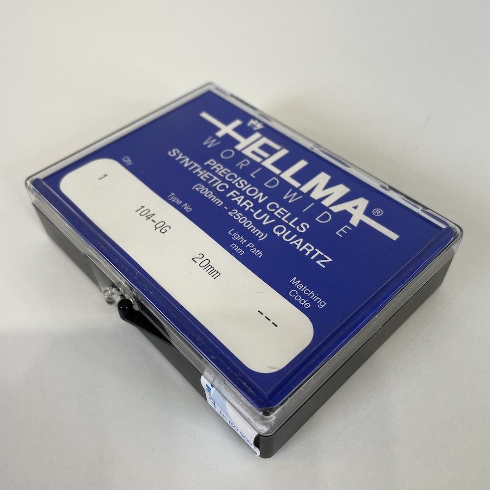 Hellma Quartz Glass Cell Cuvette 104-QG 20mm Pair + PTFE Lid Far UV, image 2