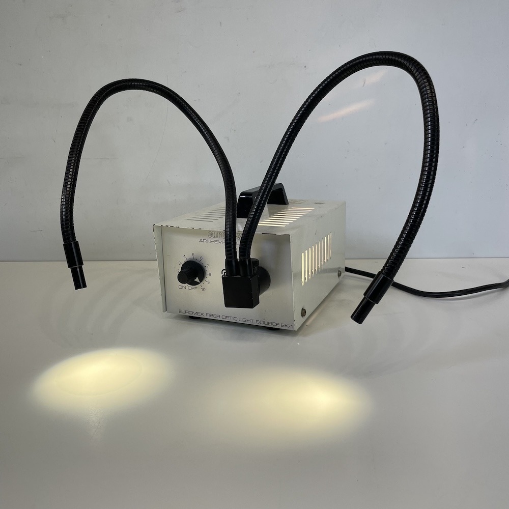 Euromex EK-1 Fiber Optic Light Source Microscopy Swan Neck x 2 Light Guide