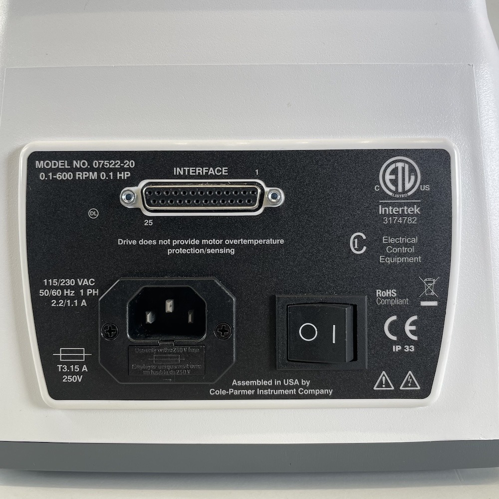 Masterflex L/S Digital Drive 0.001 to 566 mL/min 0.1 to 600 RPM 07522-20 + 77200-60 Head, image 5