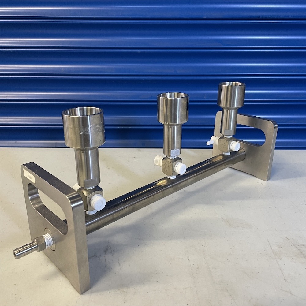 Stainless Steel 3-Place Filter Manifold