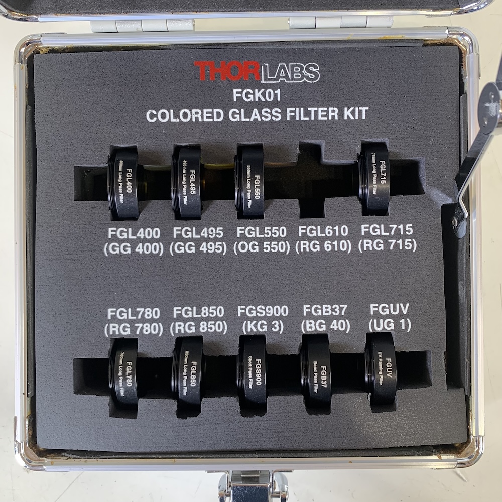 Thorlabs FGK01 Ø25 mm Colored Glass Filter Kit Part Set of 9, image 2