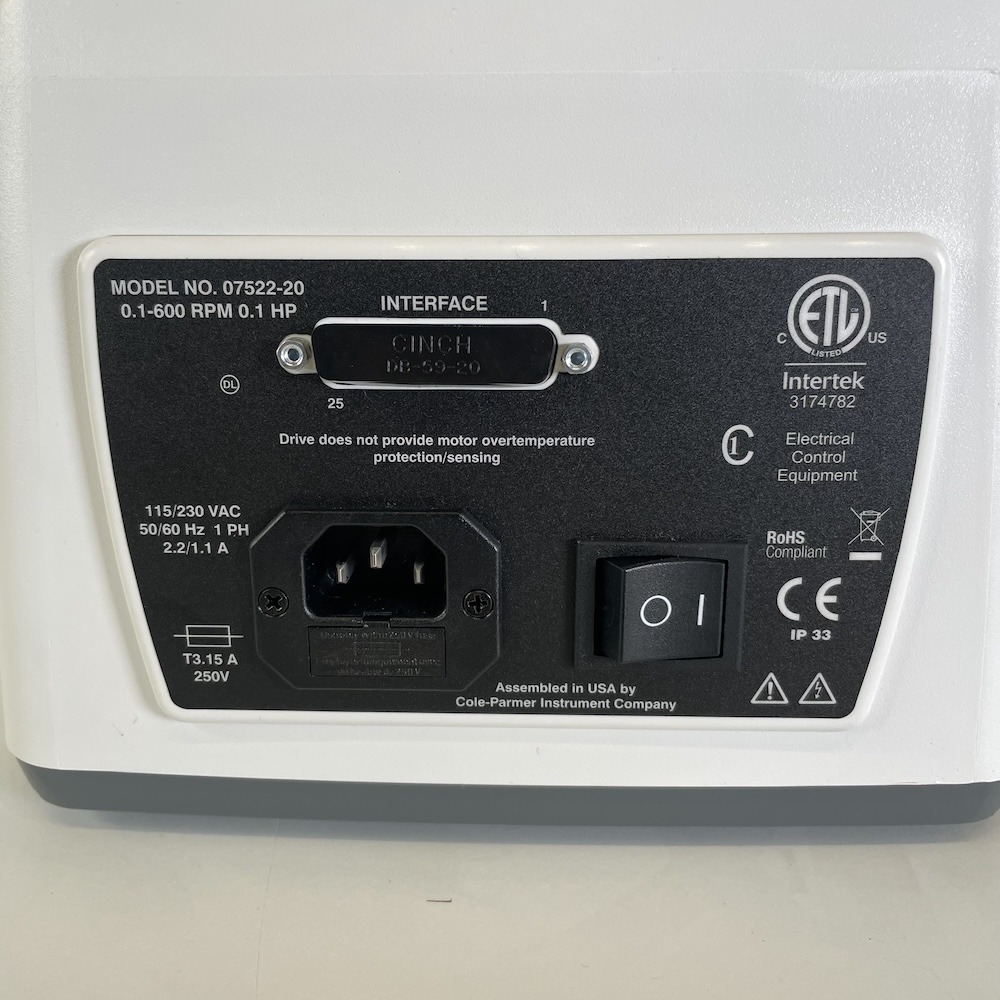 Masterflex L/S Digital Drive 0.001 to 566 mL/min 0.1 to 600 RPM 07522-20 + 77200-60 Head, image 4