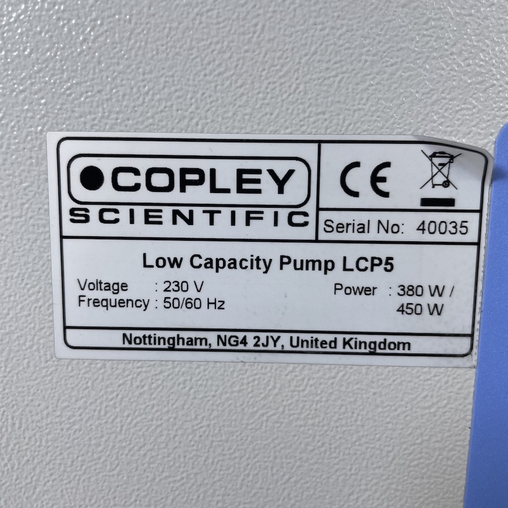 Copley Scientific LCP5 Low Capacity Vacuum Pump for ACI NGI Inhaler Testing, image 4