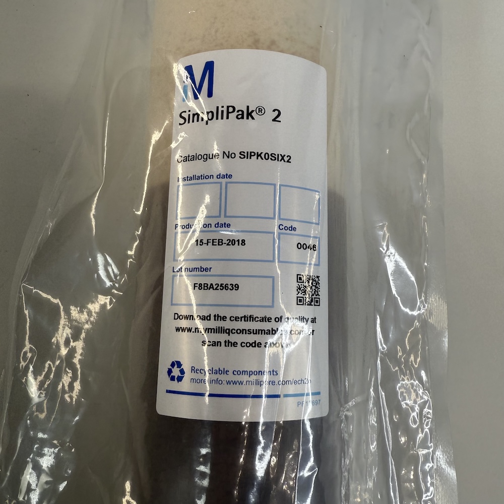 Millipore Water Purification Cartridge SimpliPak 2 SIPKOSIX2