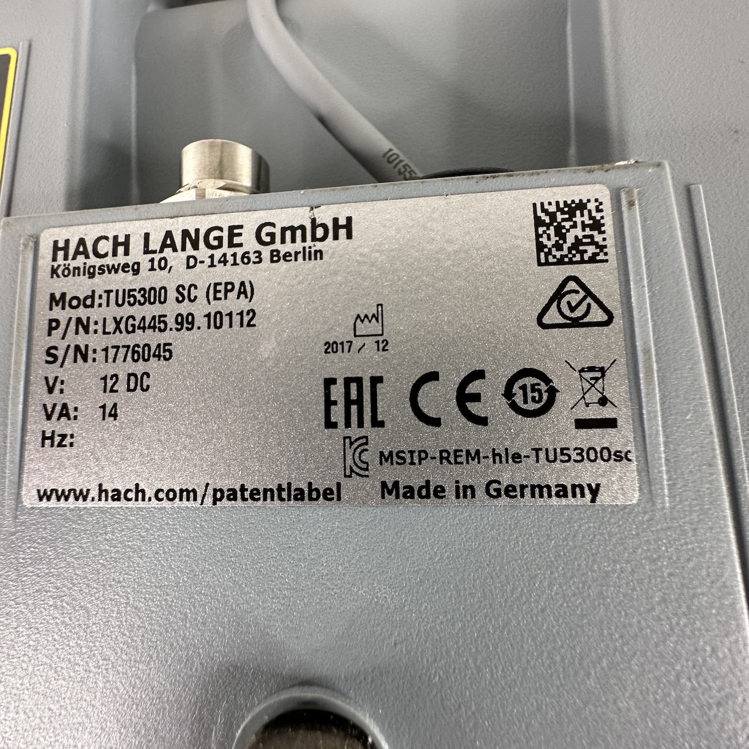 HACH TU5300sc Online Laser Turbidimeter & SC200 Controller LXG445.99.10112, image 5