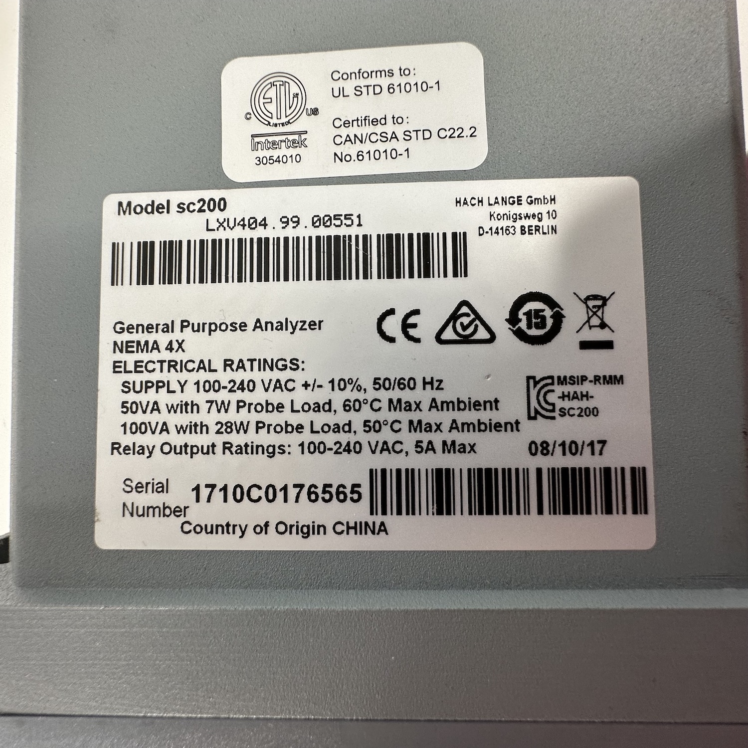 HACH TU5300sc Online Laser Turbidimeter & SC200 Controller LXG445.99.10112, image 6