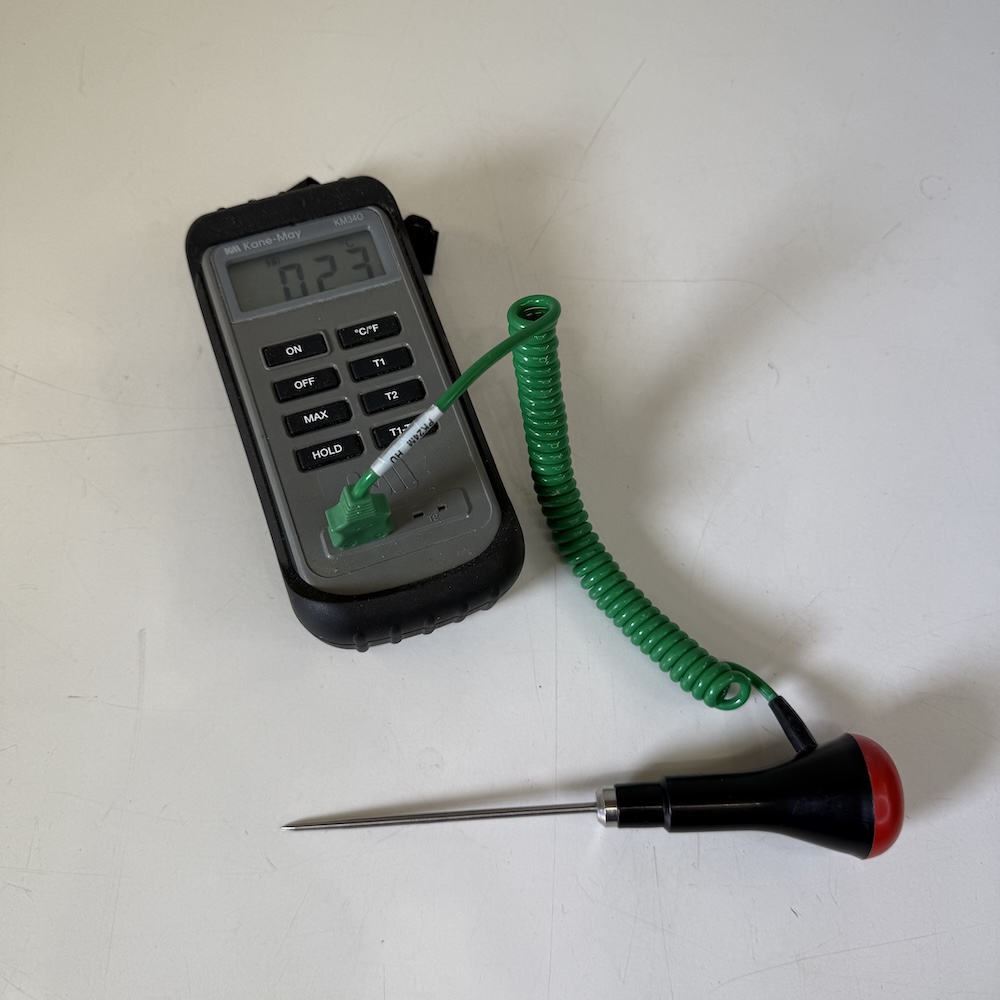 Kane KM340 Wired Digital Thermometer K Probe 2 Inputs +1300°C Max