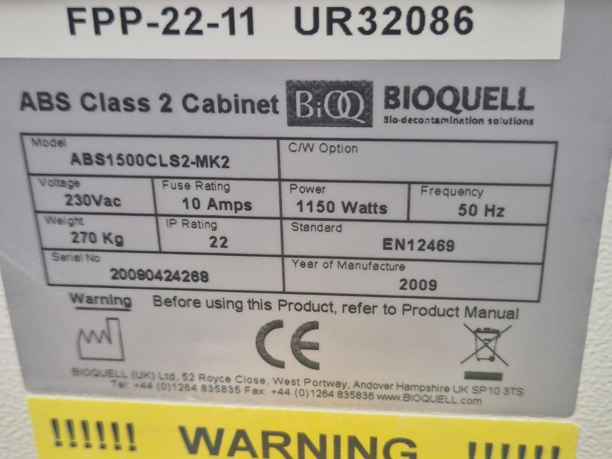 Bioquell Microflow Bio Safety Cabinet Class, image 10