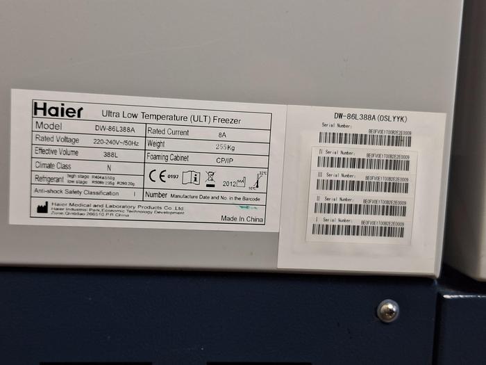 Haier DW-86L388A Ultra Low Temp Freezer, image 6