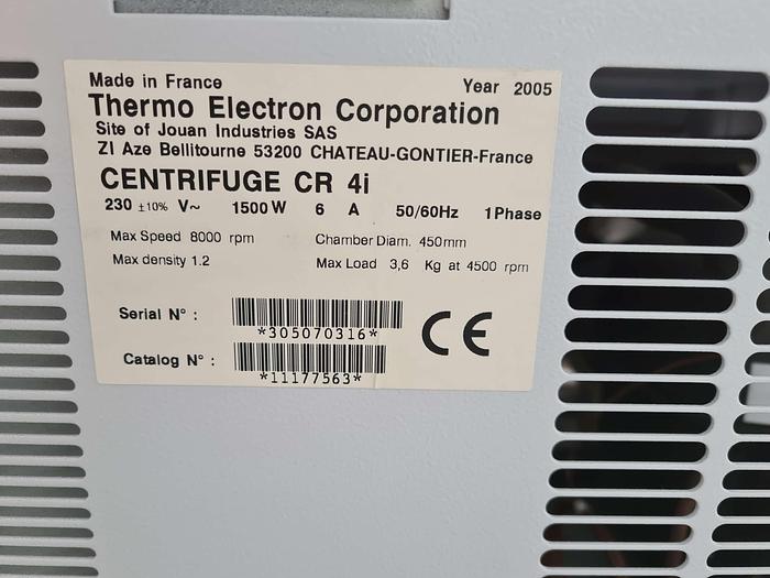 Thermo Scientific CR 4i Refrigerated Centrifuge, image 4