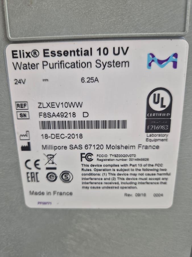 Millipore Elix Essential 10 UV Water Purification System, image 6