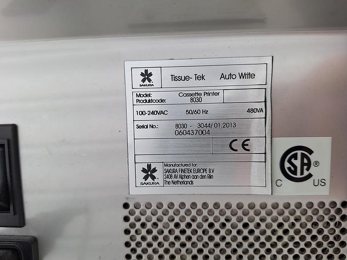 Sakura Tissue-Tek Auto Write Cassette Printer, image 8