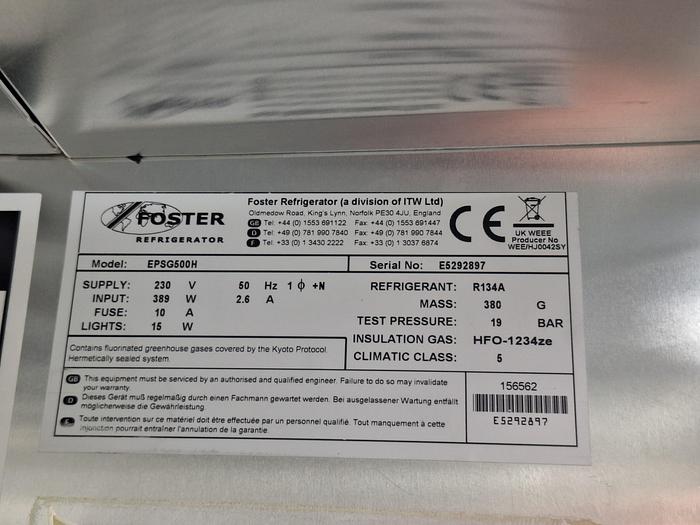 Foster Refrigerator EPSG500H R134A, image 7