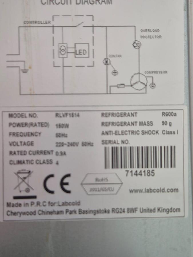 Labcold RLVF1514 Freezer, image 8