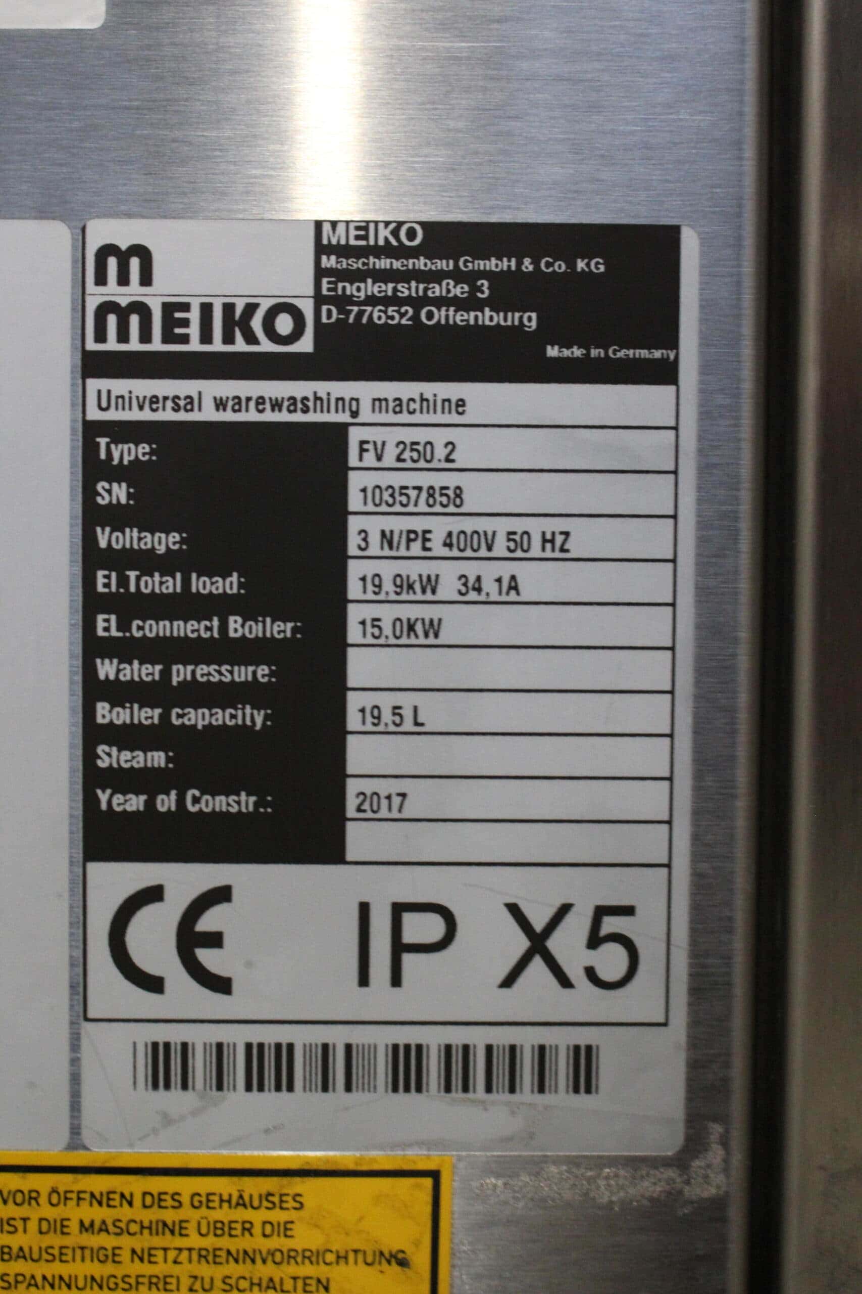 Meiko FV 250.2 High Temperature Sanitizing Pot and Pan Washer, image 4