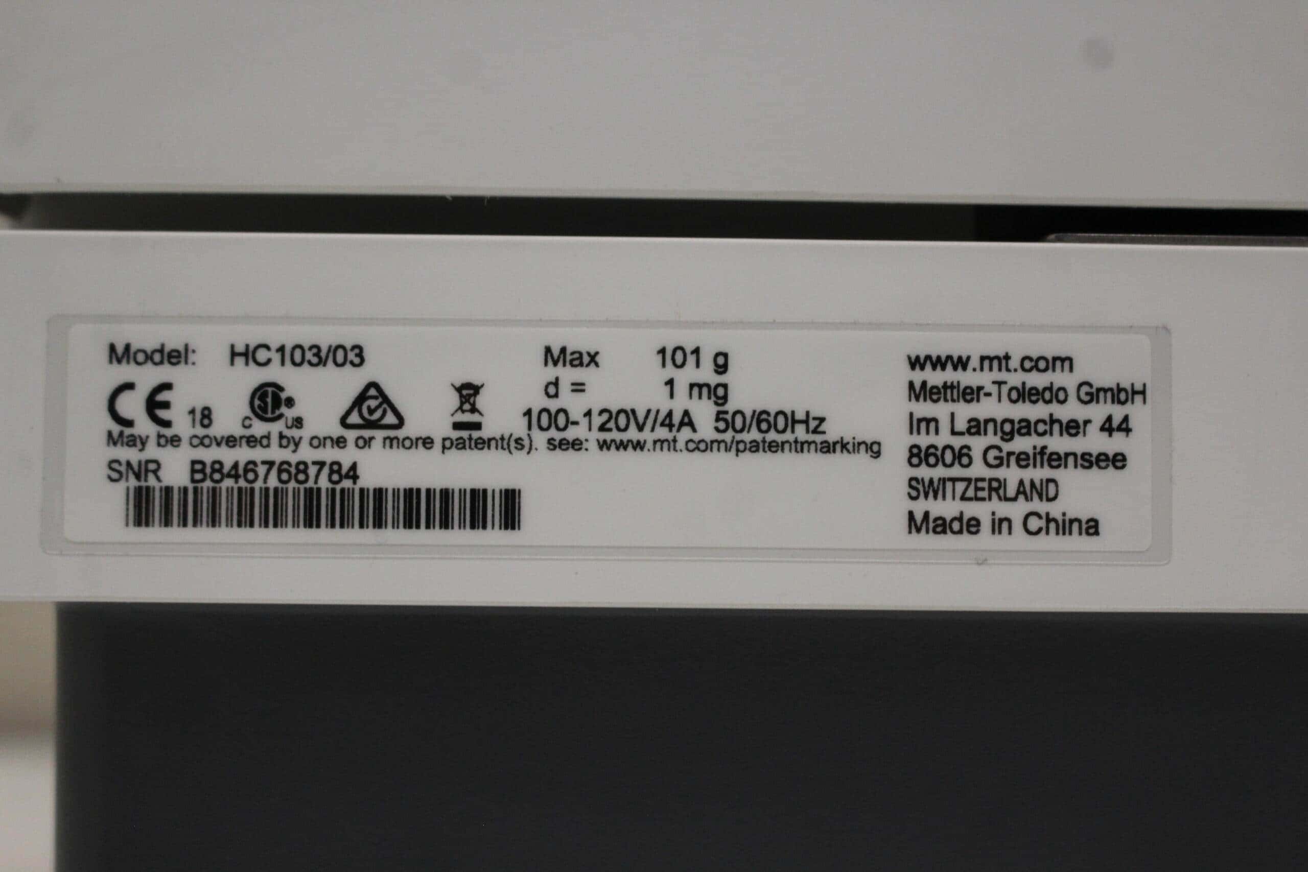 Mettler Toledo HC103 Moisture Analyzer, image 4