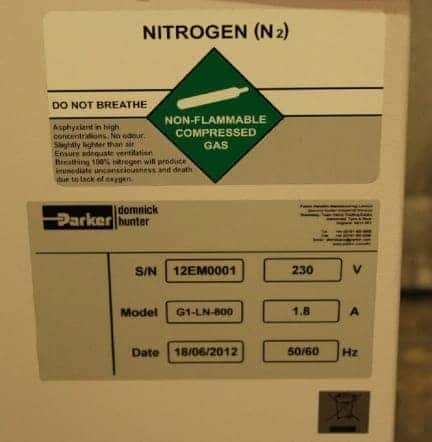 Parker G1-LN-800 Nitrogen Generator, image 2