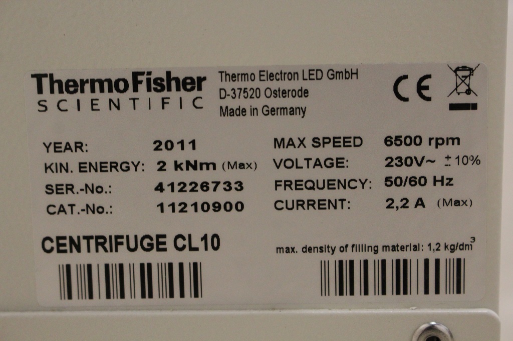Thermo Scientific CL10 Benchtop Centrifuge, image 6