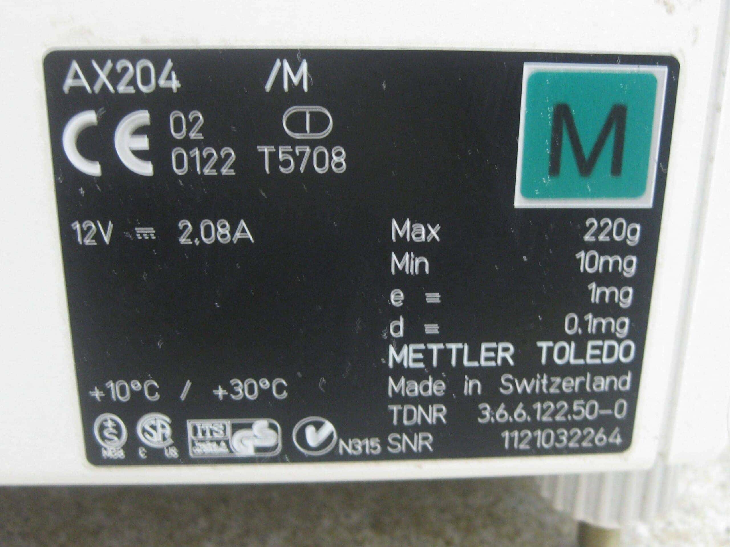 Mettler Toledo AX204 Analytical Balance, image 6