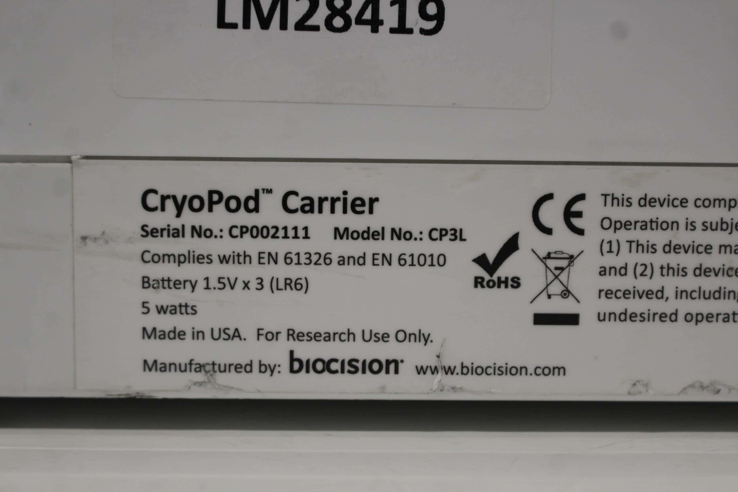 Brooks Life Sciences BioCision CryoPod CP3L Cryogenic Sample Carrier, image 3