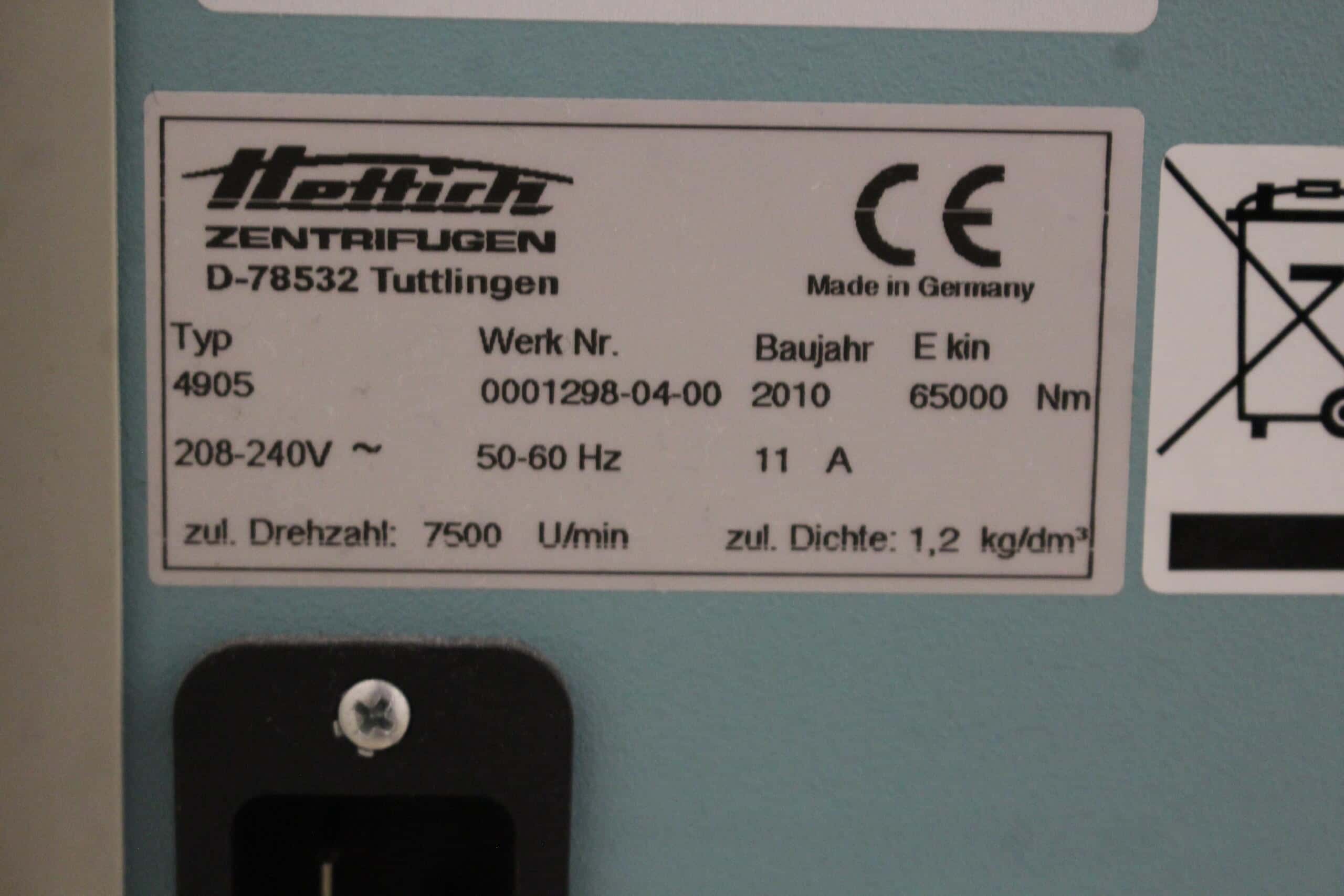 Hettich Rotixa 50 S Centrifuge, image 6