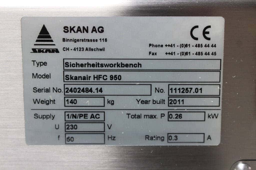 Skan Skanair HFC 950 Safety Workbench, image 3