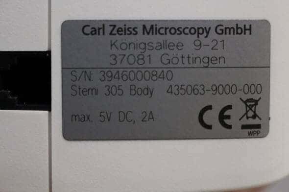 Zeiss Stemi 305 Stereo Microscope Body