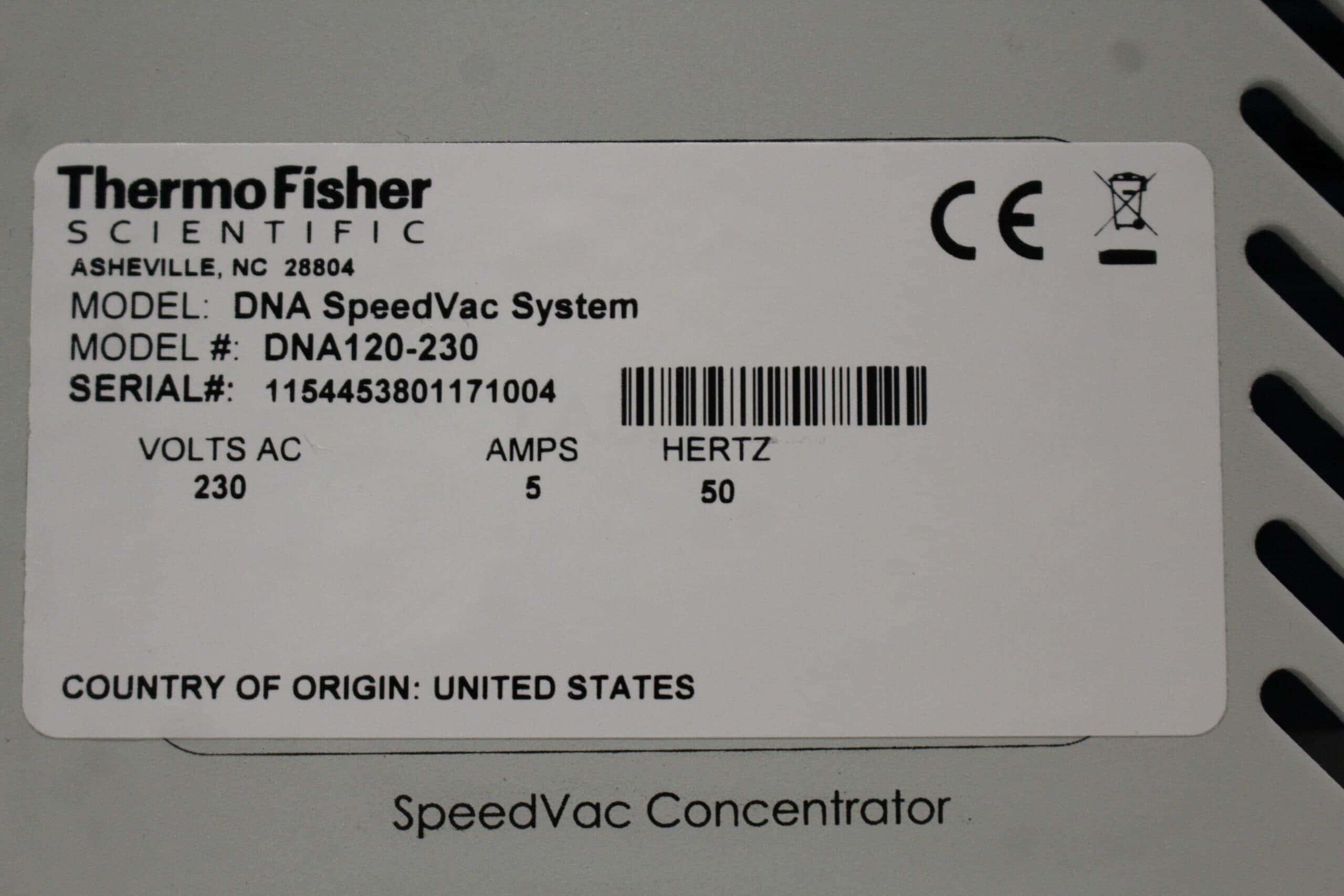 Thermo Scientific Savant DNA 120 SpeedVac Concentrator, image 5