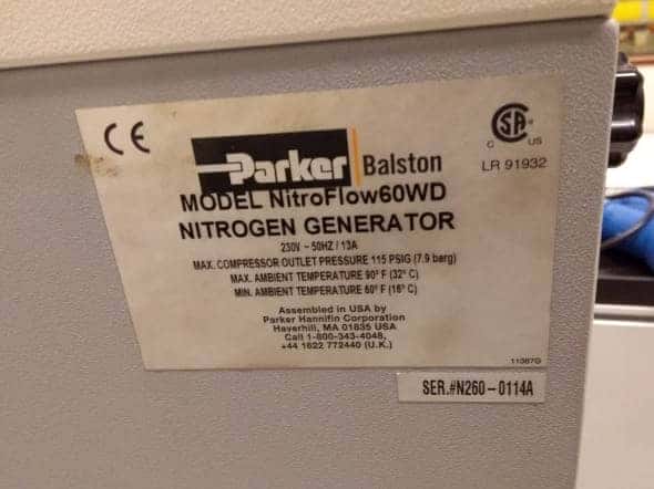 Parker NitroFlow60WD Nitrogen Generator, image 2