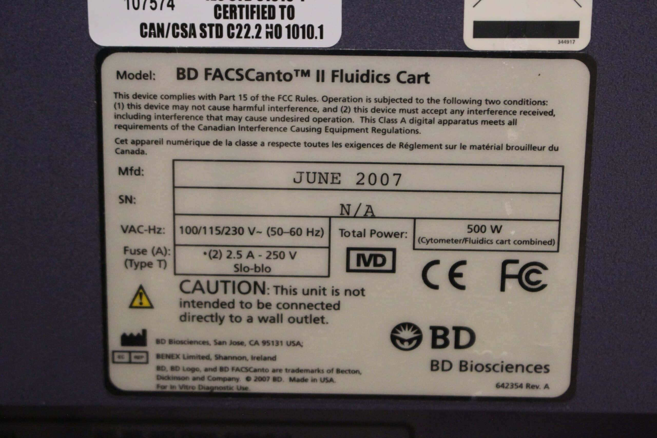 BD Becton Dickinson FACSCanto II Flow Cytometer, image 6