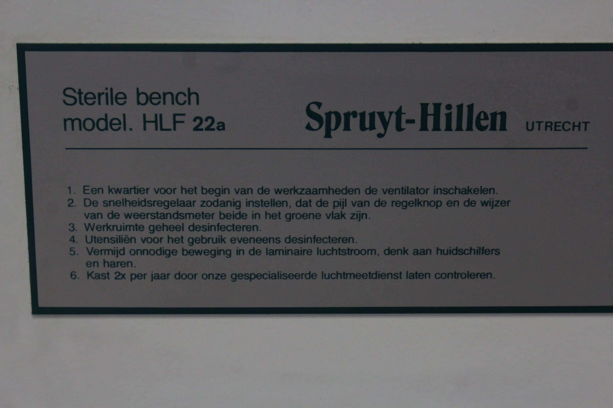 Spruyt-Hillen HLF 22a Powder Fume Hood, image 2