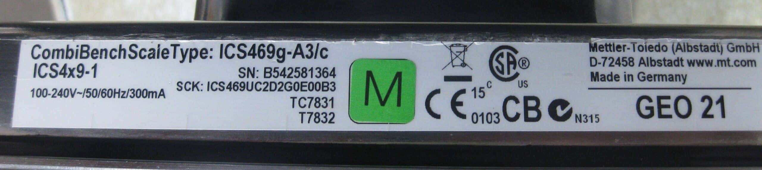 Mettler Toledo ICS 469g Bench Scale (3 kg x 1 g), image 6