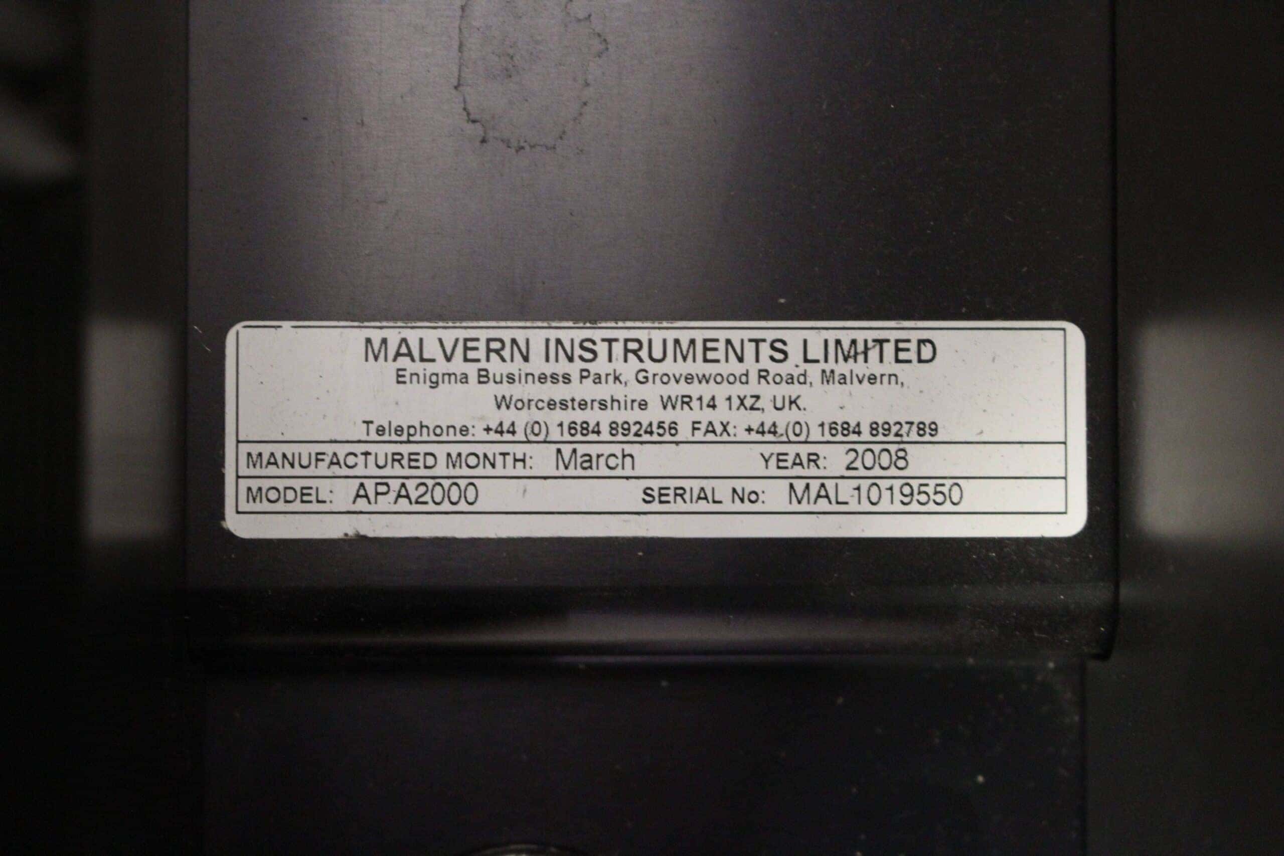 Malvern Mastersizer APA2000 Particle Size Analyser, image 4