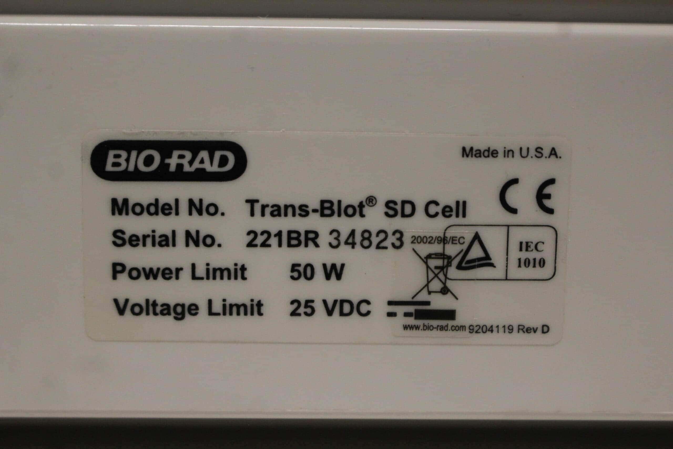 Bio-Rad Trans-Blot SD Semi-Dry Transfer Cell, image 3