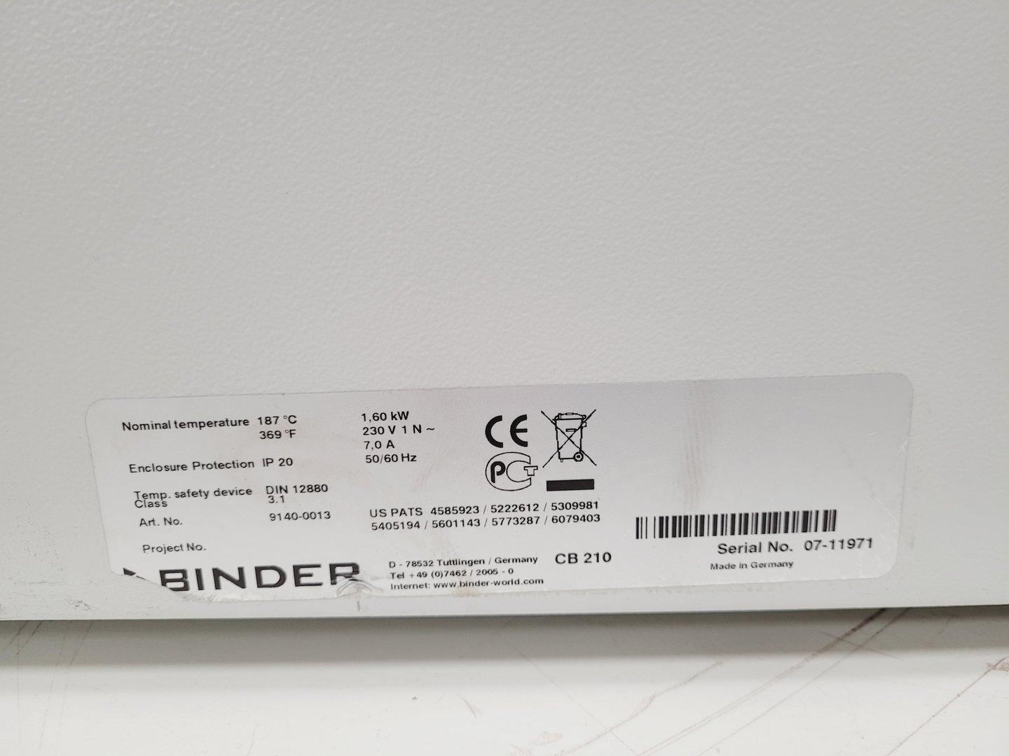 Binder CB 210 CO2 Incubator, image 4