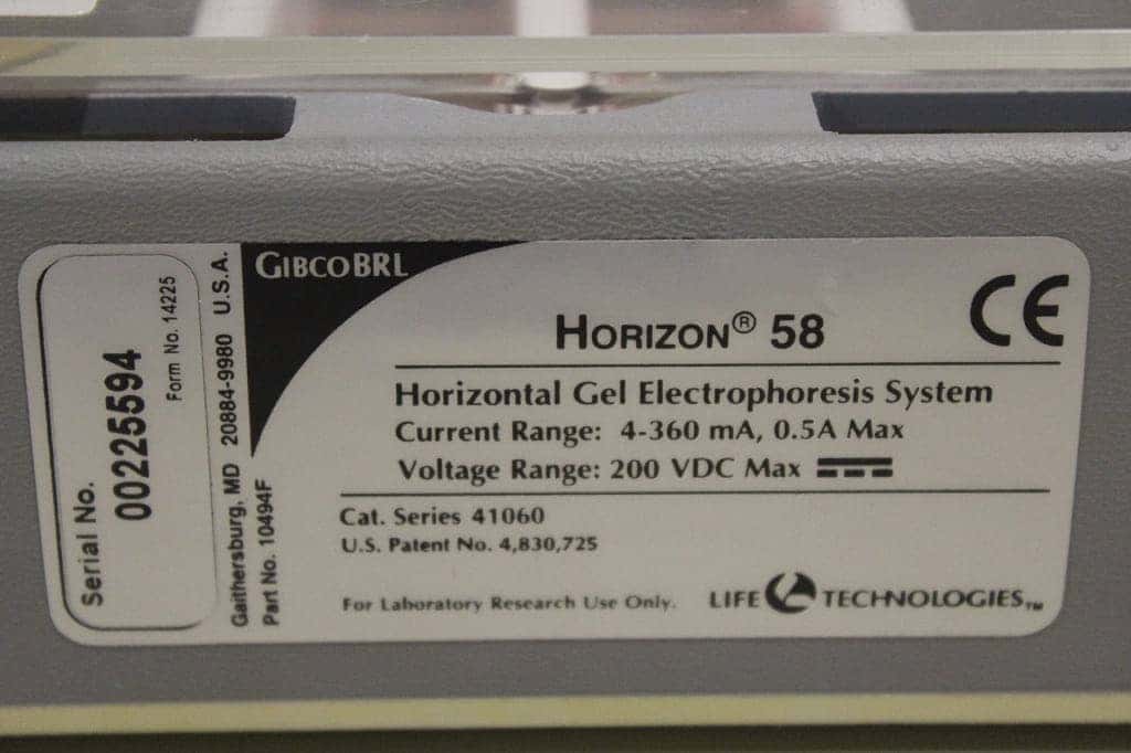 Invitrogen Horizon 58 Horizontal Gel Electrophoresis System (Gibco BRL), image 2