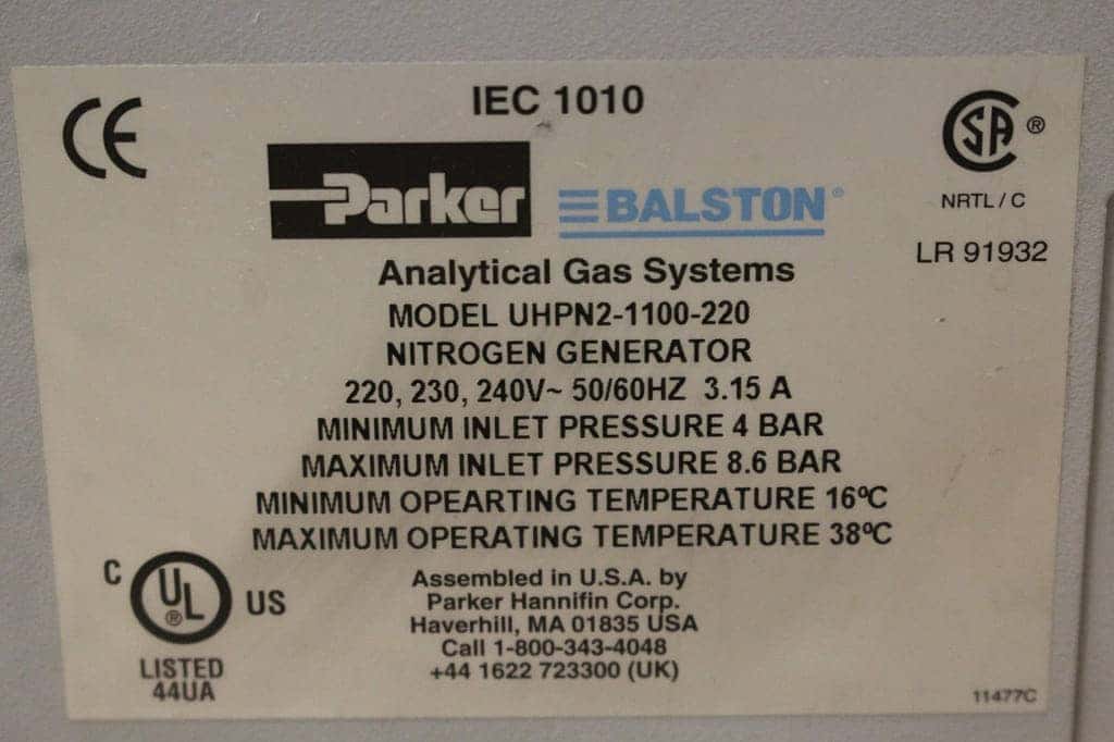Parker Balston UHPN2-1100 Nitrogen Generator, image 5