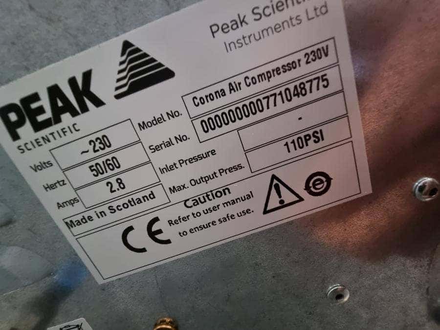 Peak Scientific Corona 1010 Nitrogen Generator + Compressor, image 4