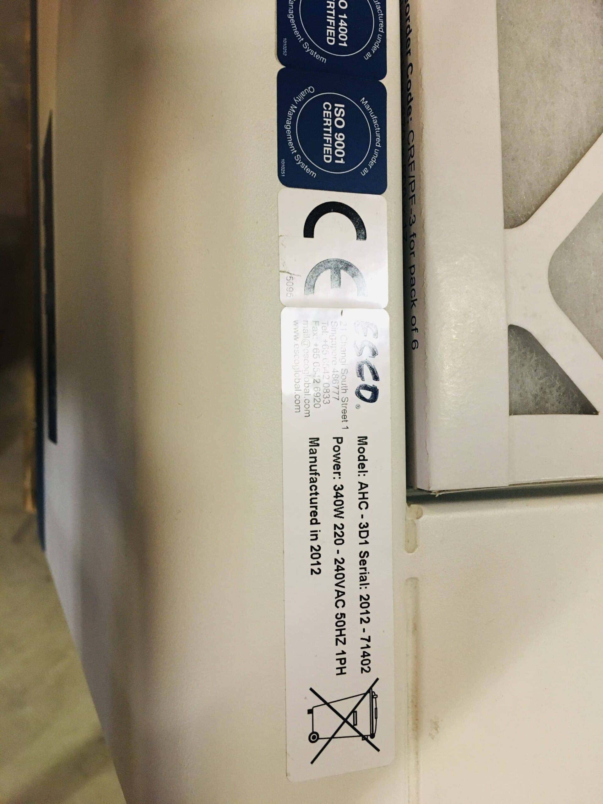 Esco AHC 3D1 Crossflow Cabinet, image 5