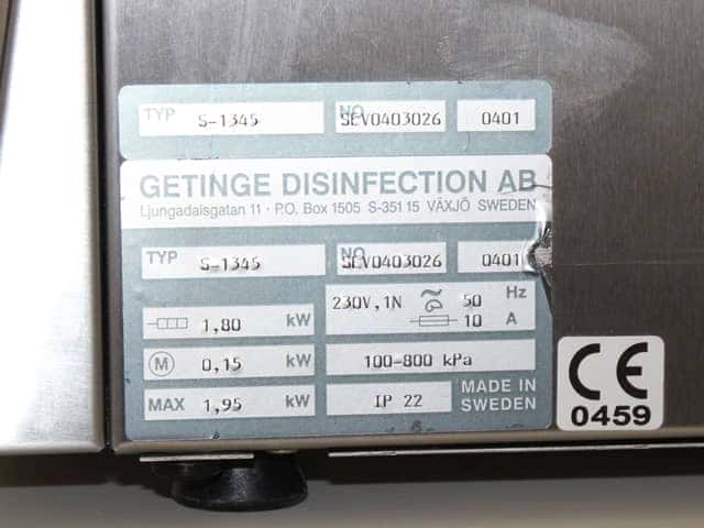 Getinge 1345 Laboratory Glassware Washer / Dishwasher, image 3