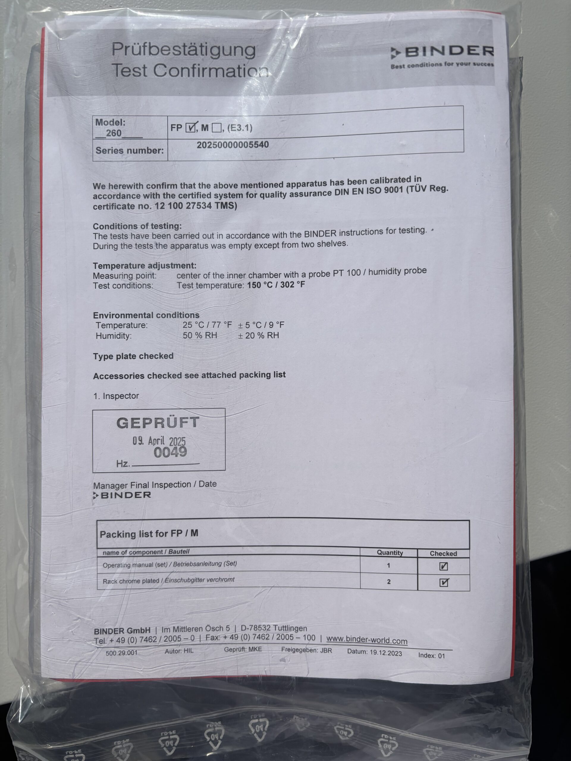 Binder FP 260 Drying Oven, image 7