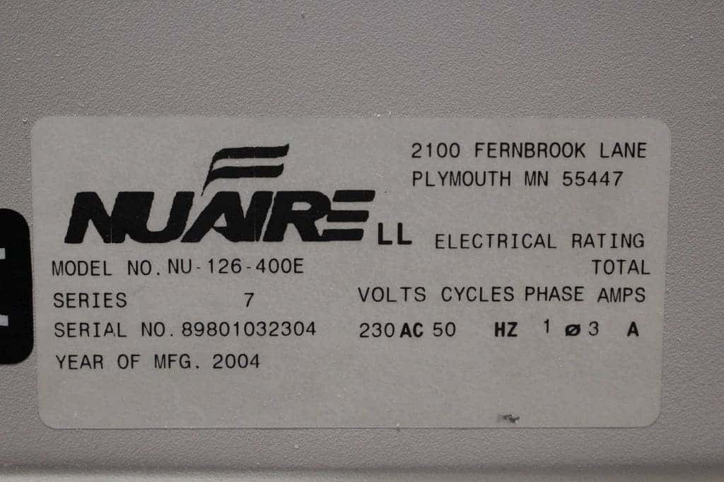 NuAire NU-126 Vertical Laminar Flow Cabinet, image 3