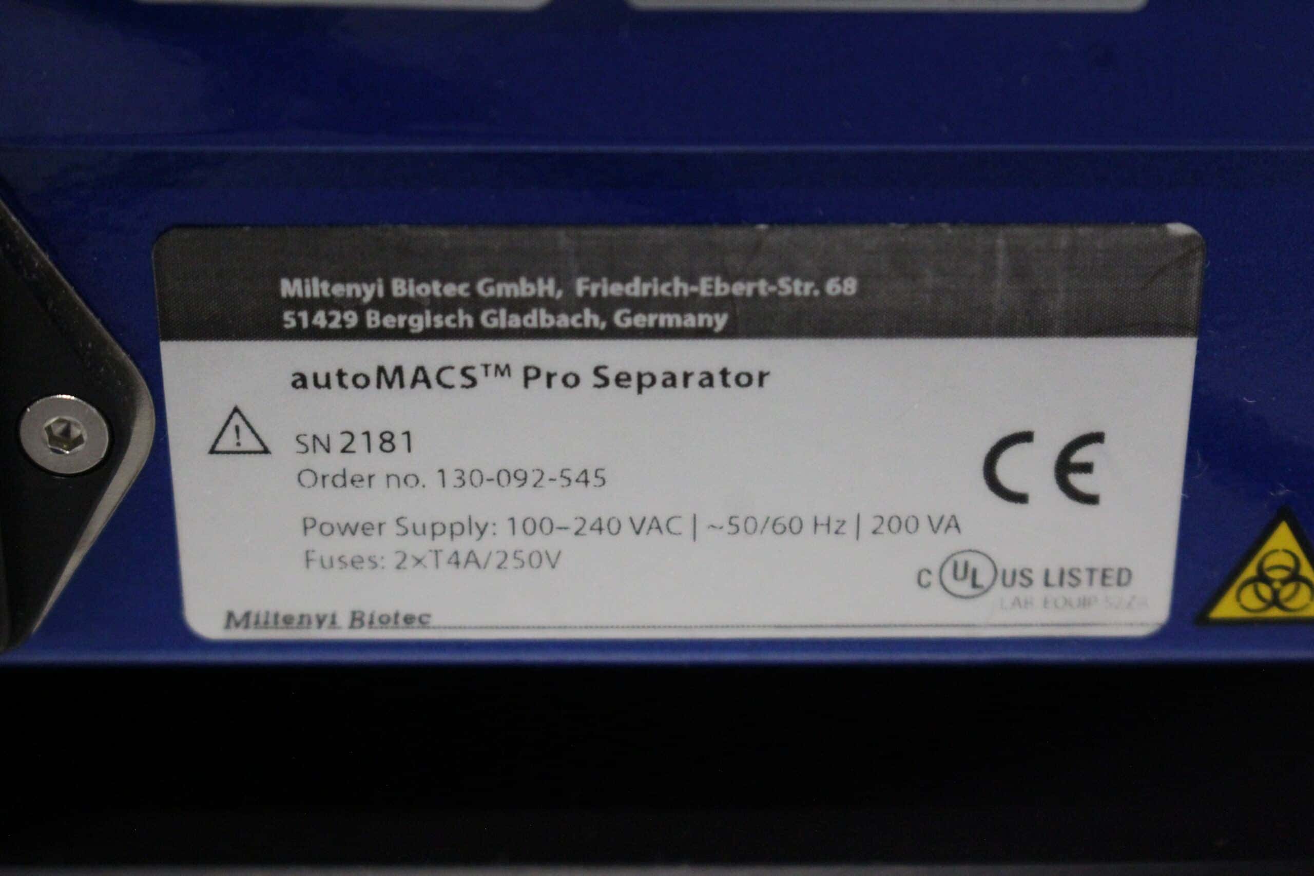 Miltenyi Biotec autoMACS Pro Separator Cell Isolation System, image 6