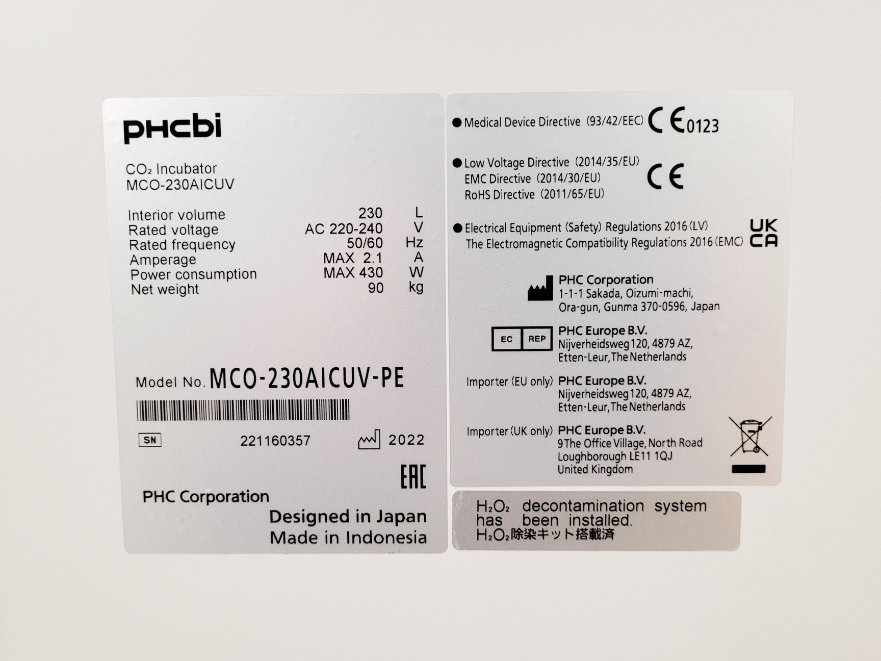 PHCbi MCO-230AICUV-PE CO2 Incubator (230 L), image 5